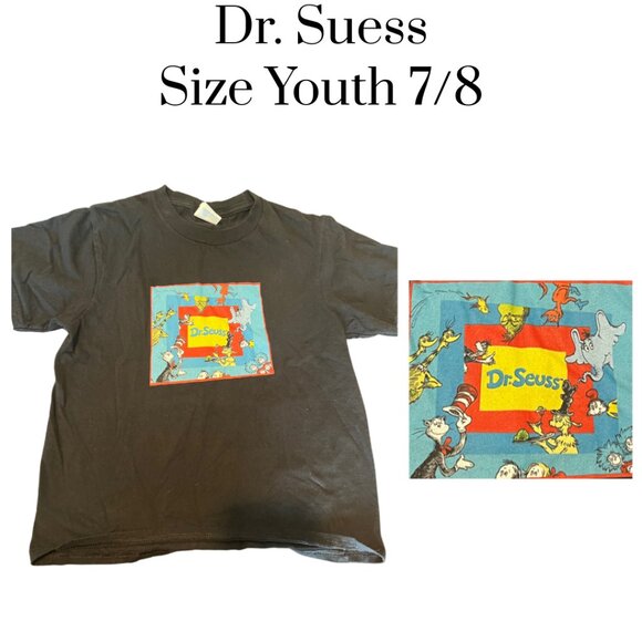 Dr. Seuss youth t-shirt.  Cat In The Cat  Thing 1 Thing 2 Unisex Size 7-8 Cotton - Picture 1 of 3